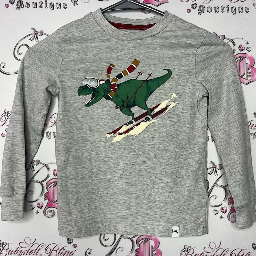 Tommy bahama long sleeve boys kids shirt dinosaur skiing ⛷️ winter cute funny